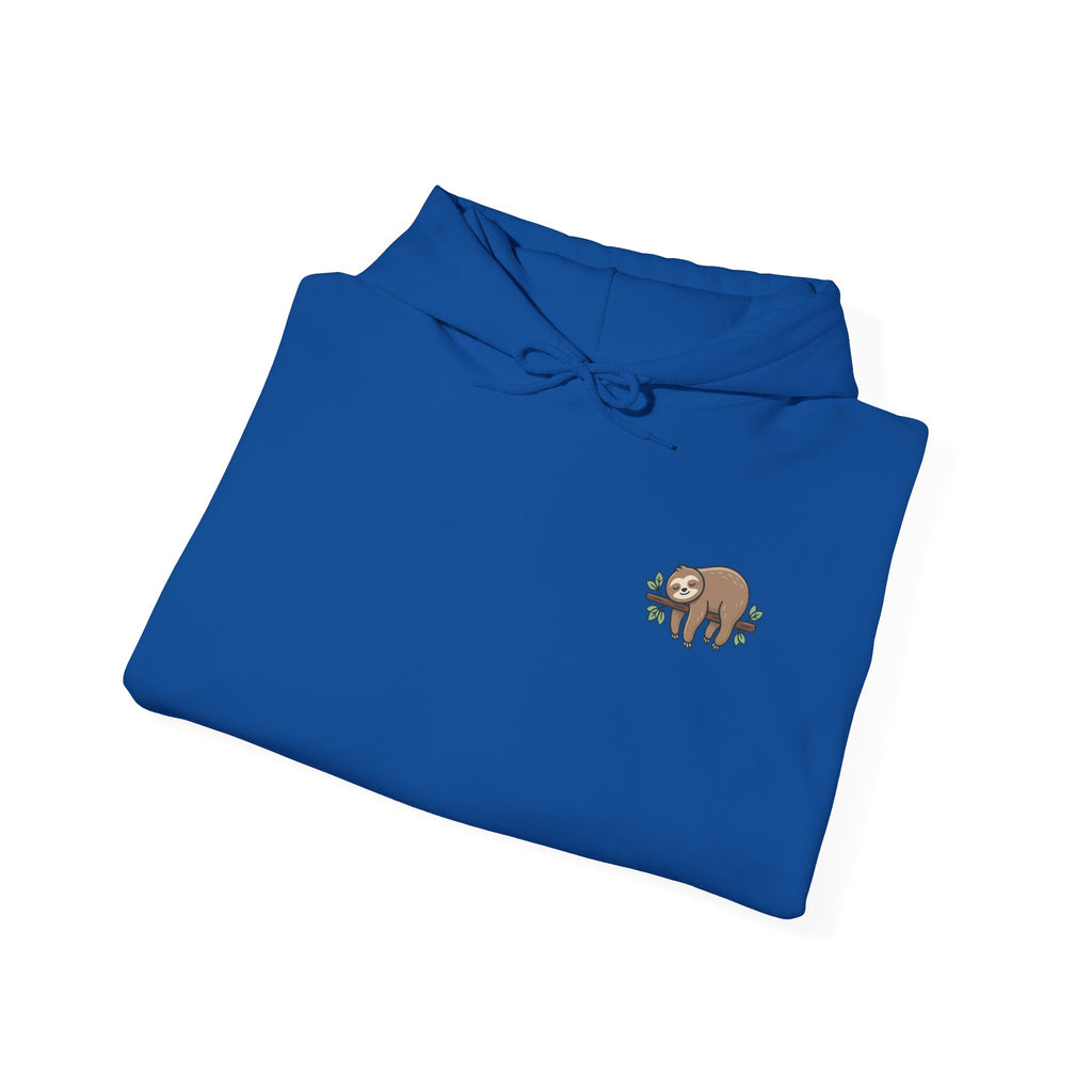 Hoodie — Small Embroidered Sloth Graphic Hooded Sweatshirt