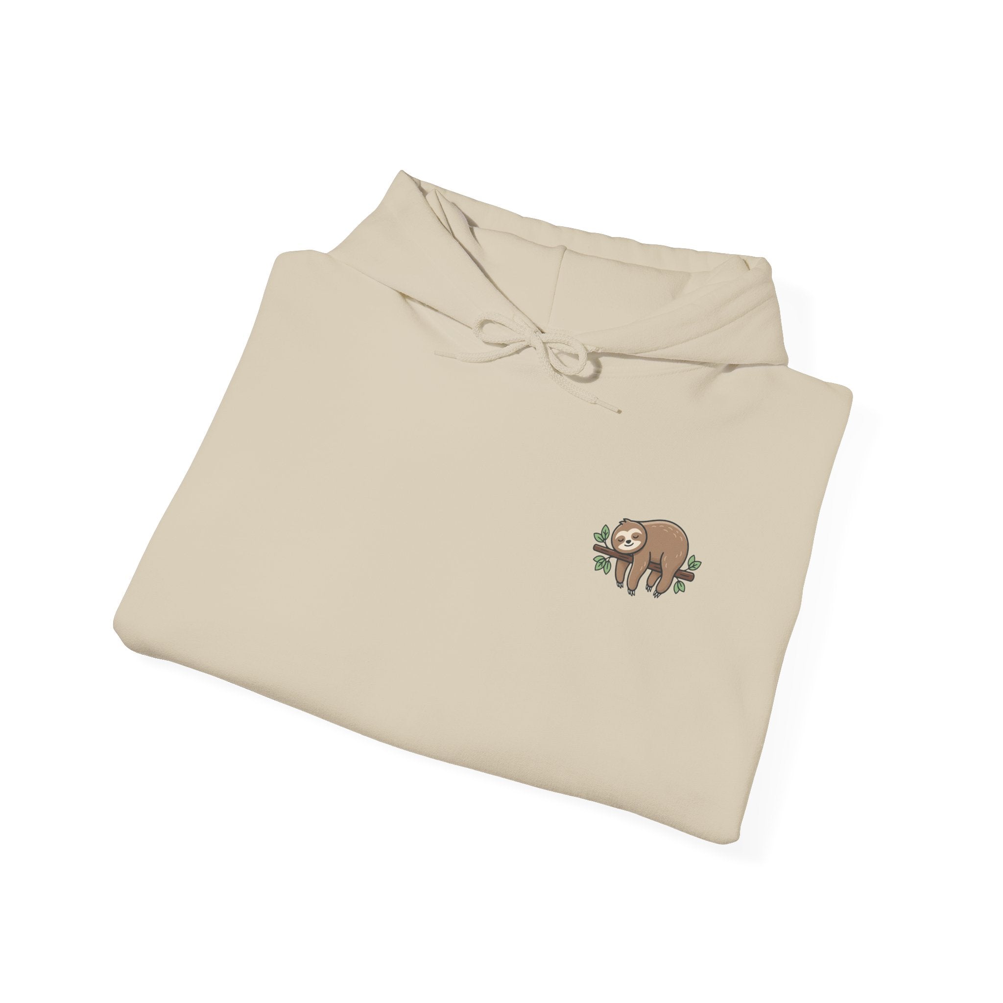 Hoodie — Small Embroidered Sloth Graphic Hooded Sweatshirt