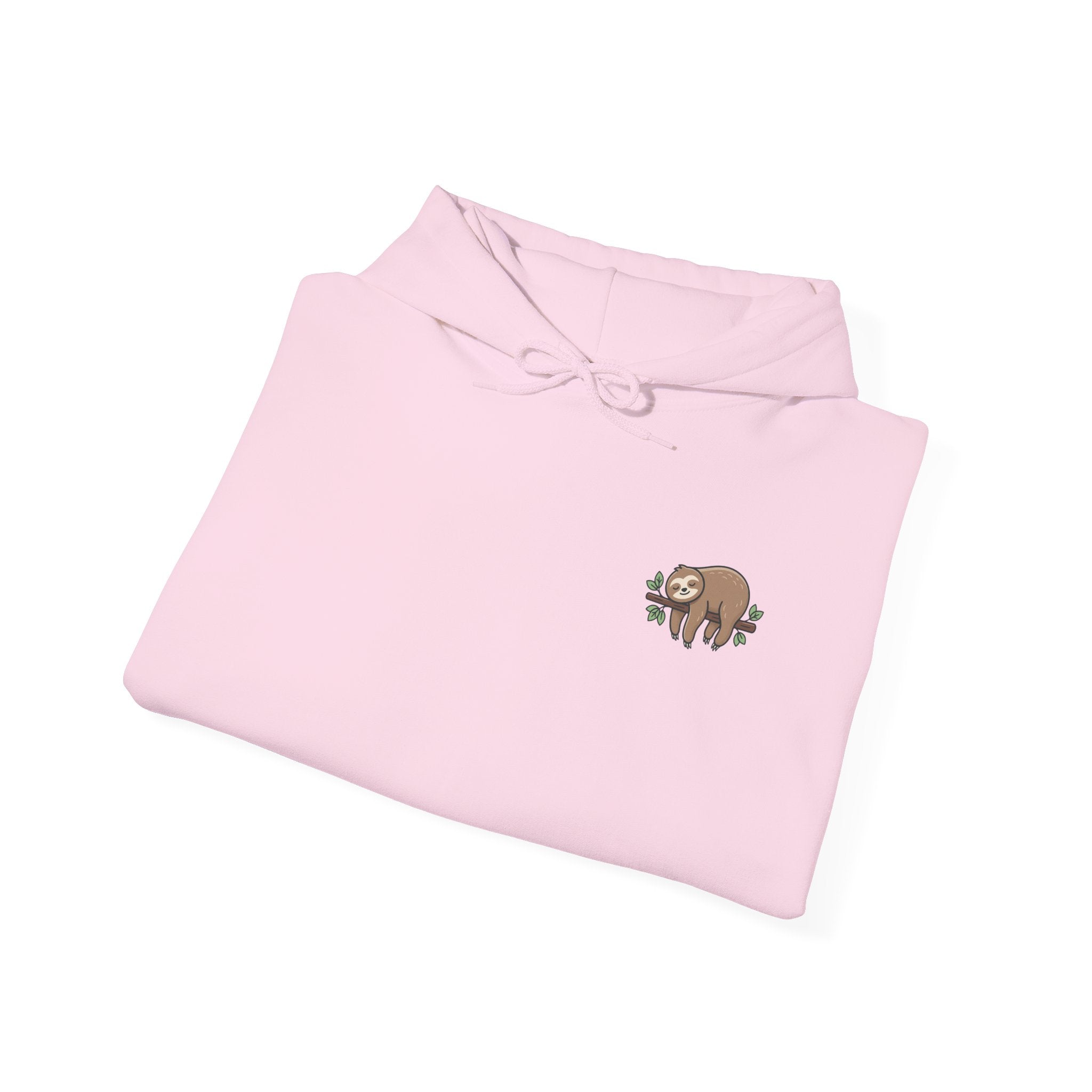 Hoodie — Small Embroidered Sloth Graphic Hooded Sweatshirt