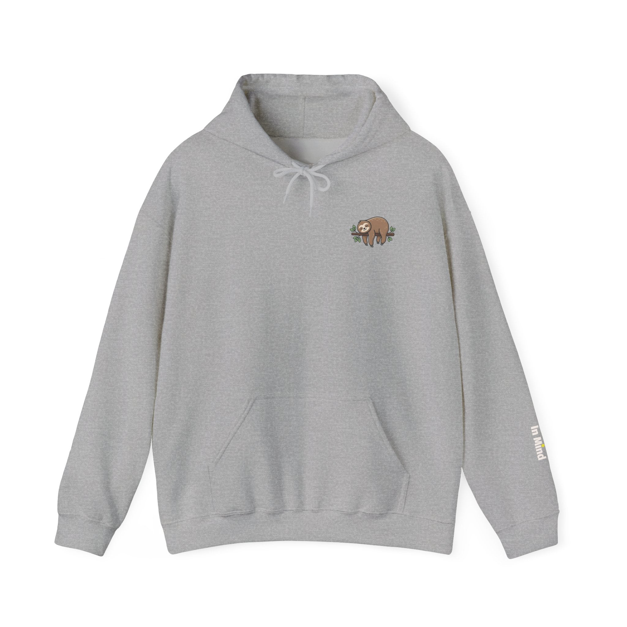 Hoodie — Small Embroidered Sloth Graphic Hooded Sweatshirt