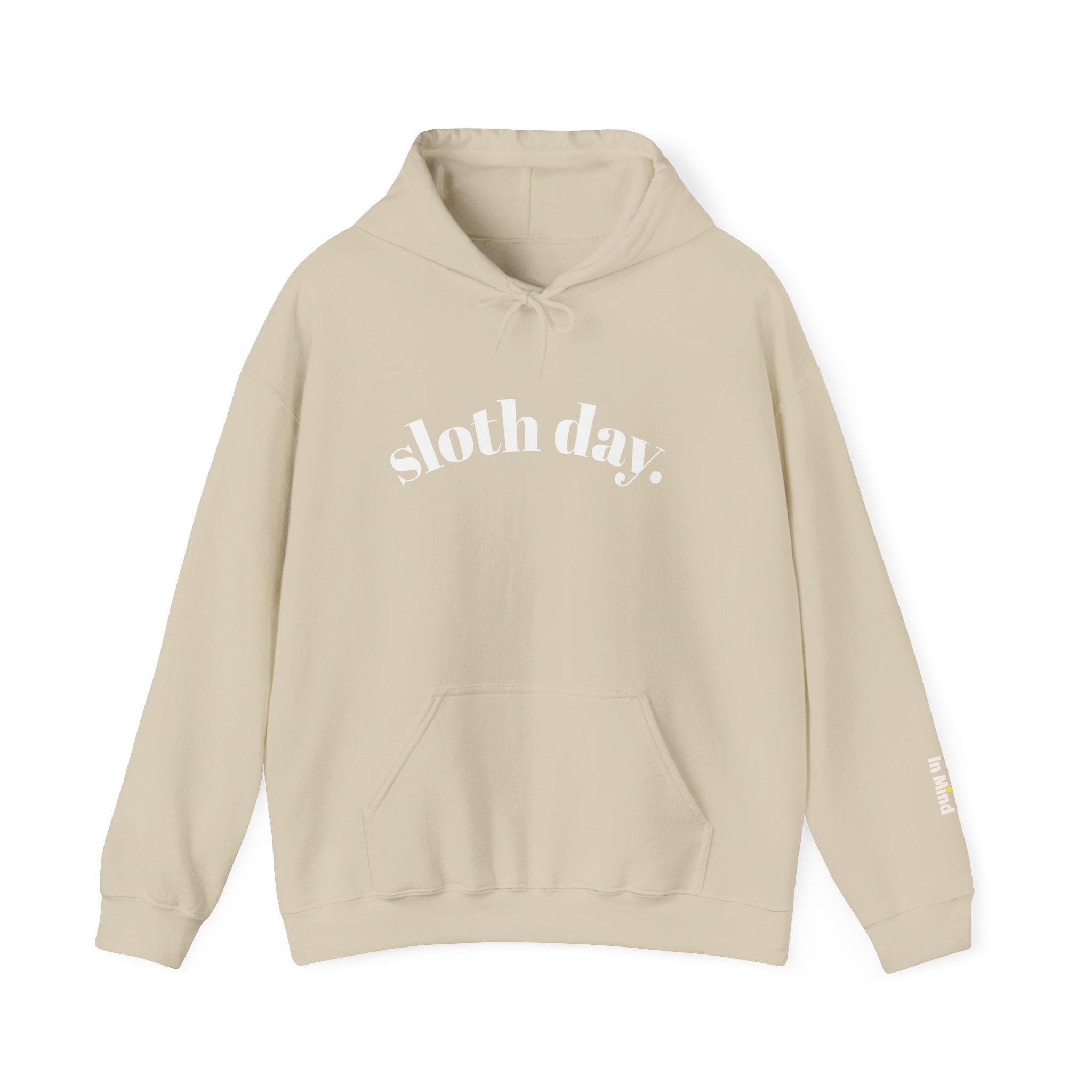 Sloth Day Hoodie — Minimal Sloth Day text hoodie