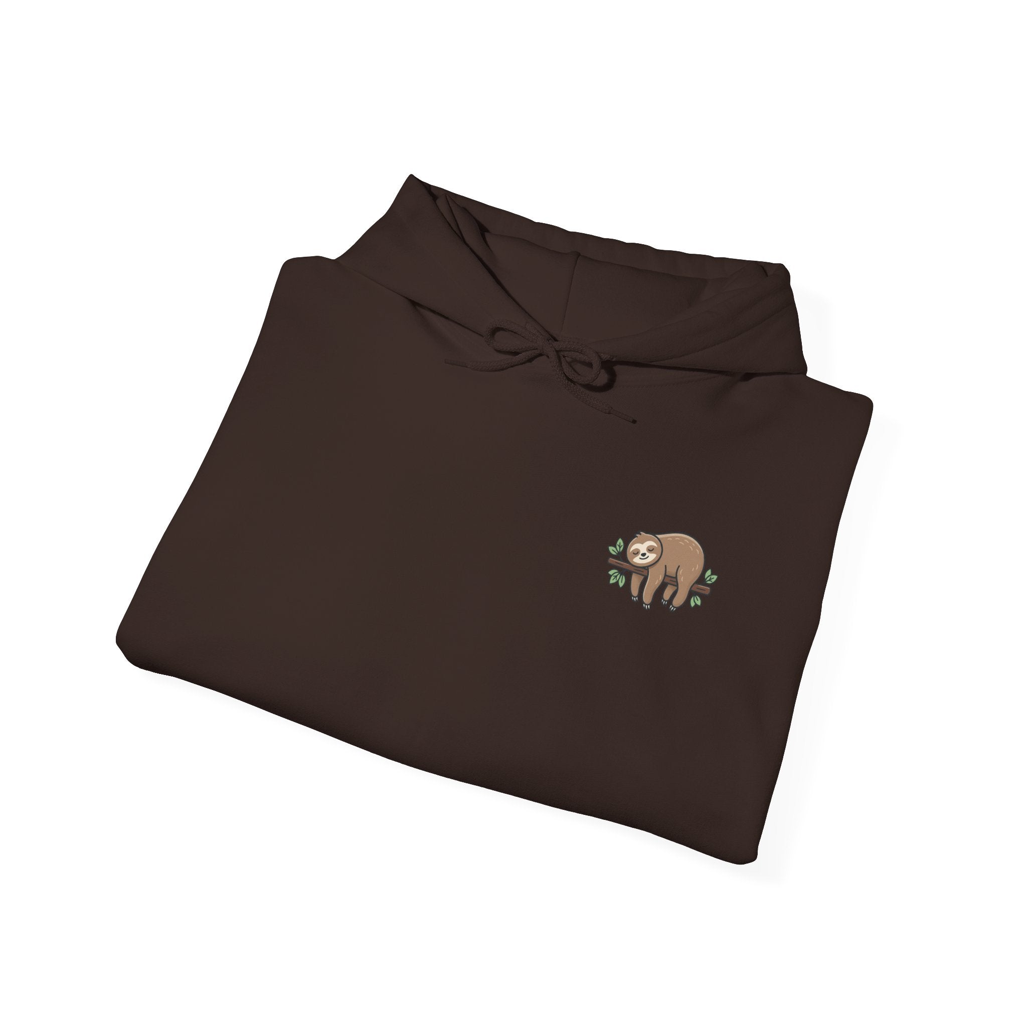 Hoodie — Small Embroidered Sloth Graphic Hooded Sweatshirt