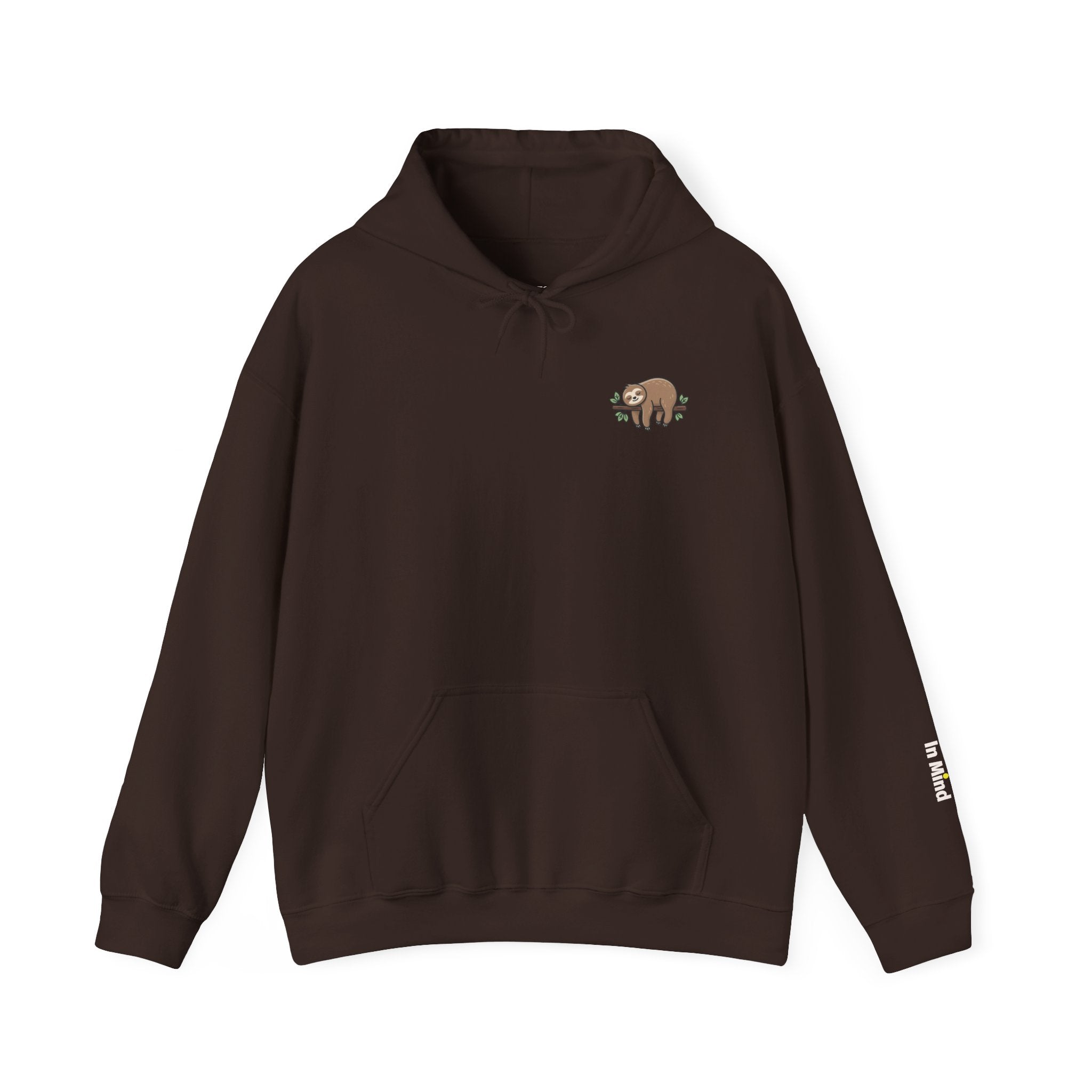 Hoodie — Small Embroidered Sloth Graphic Hooded Sweatshirt
