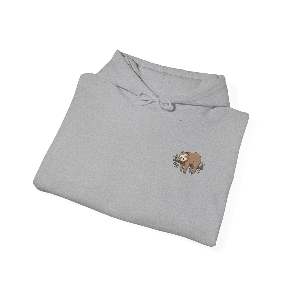Hoodie — Small Embroidered Sloth Graphic Hooded Sweatshirt
