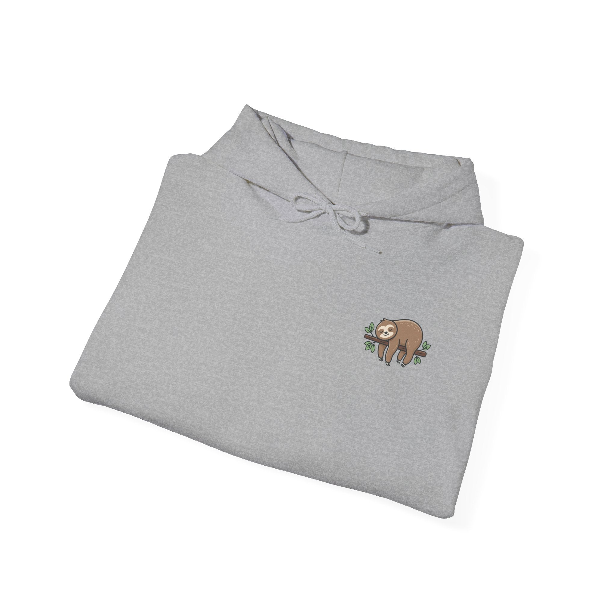 Hoodie — Small Embroidered Sloth Graphic Hooded Sweatshirt
