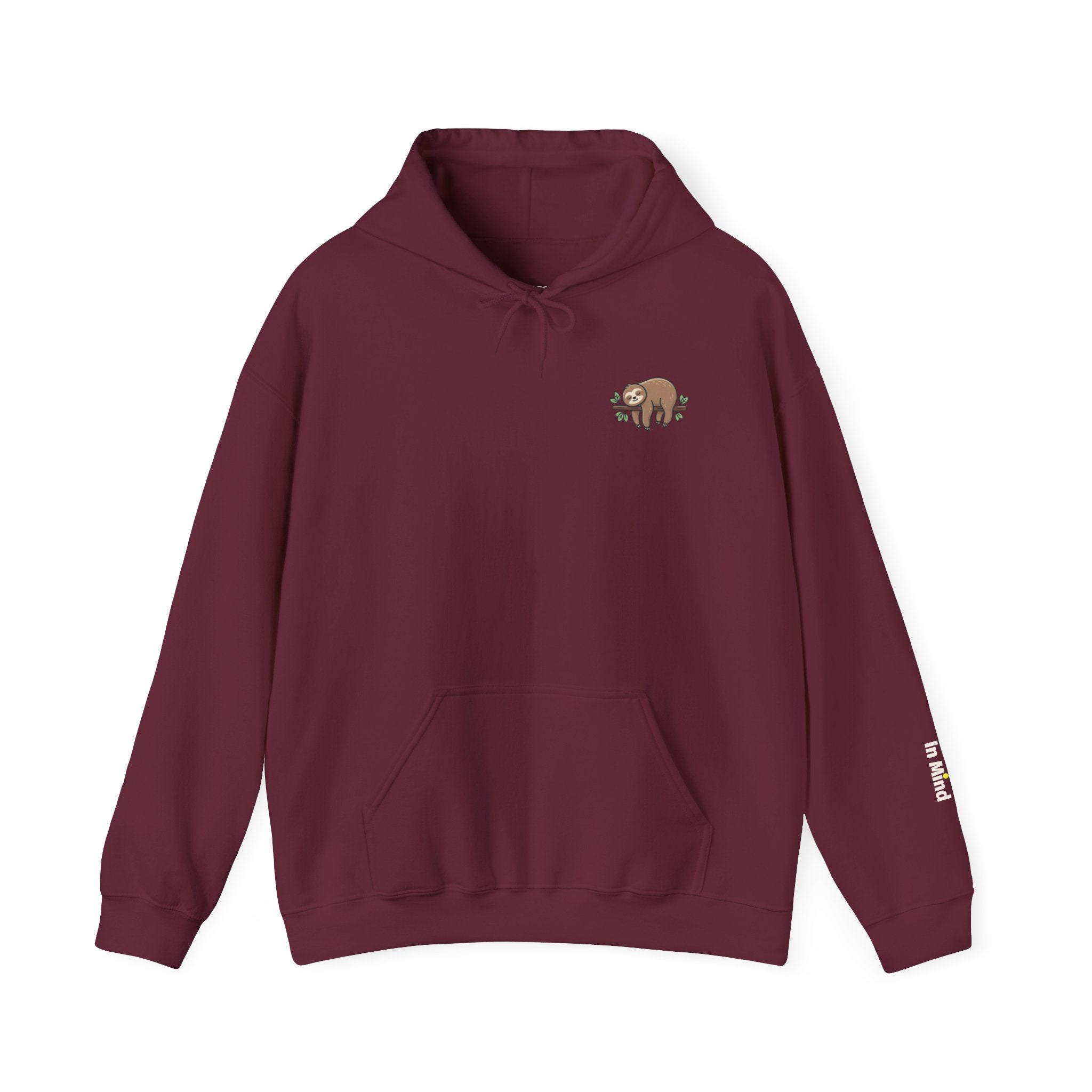 Hoodie — Small Embroidered Sloth Graphic Hooded Sweatshirt