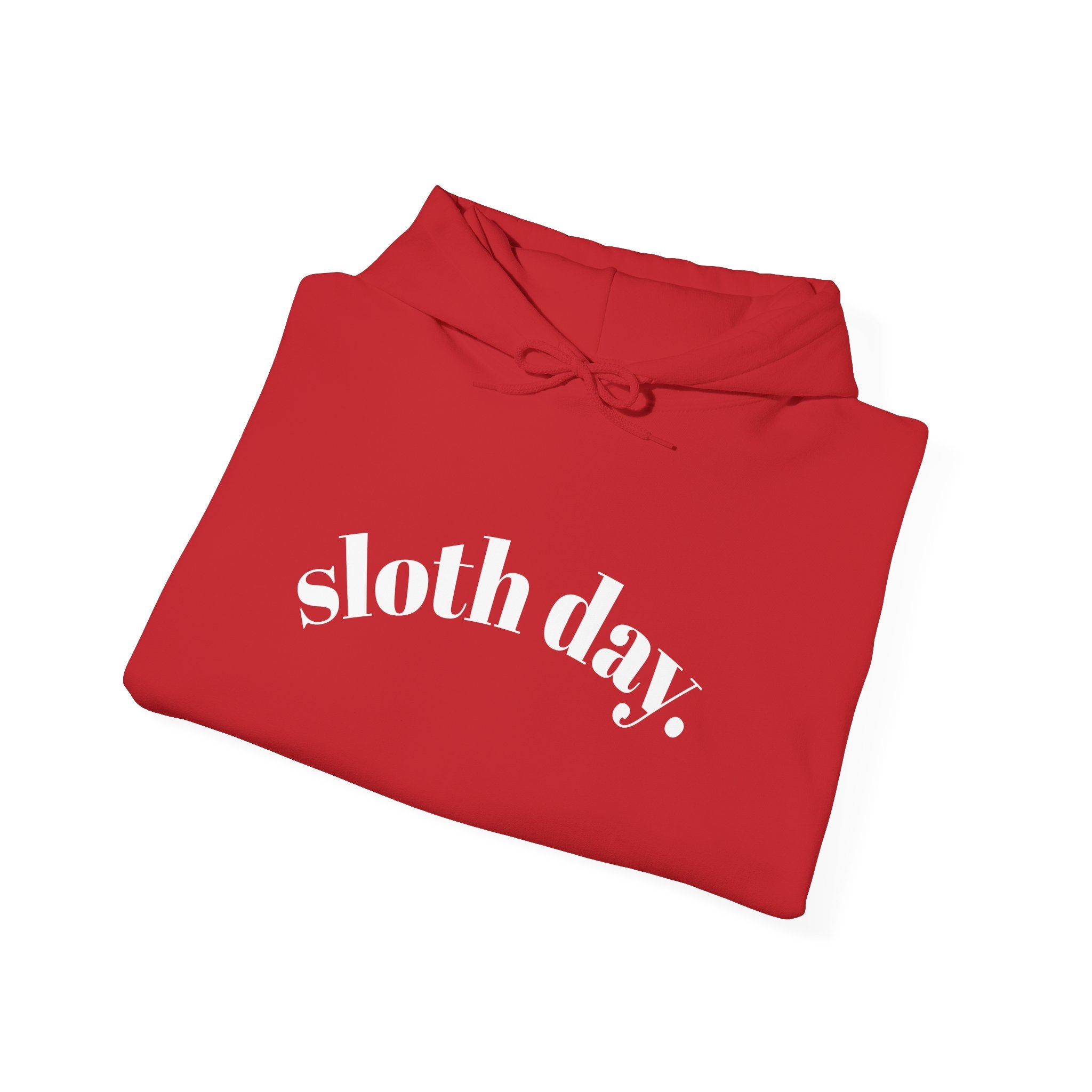 Sloth Day Hoodie — Minimal Sloth Day text hoodie