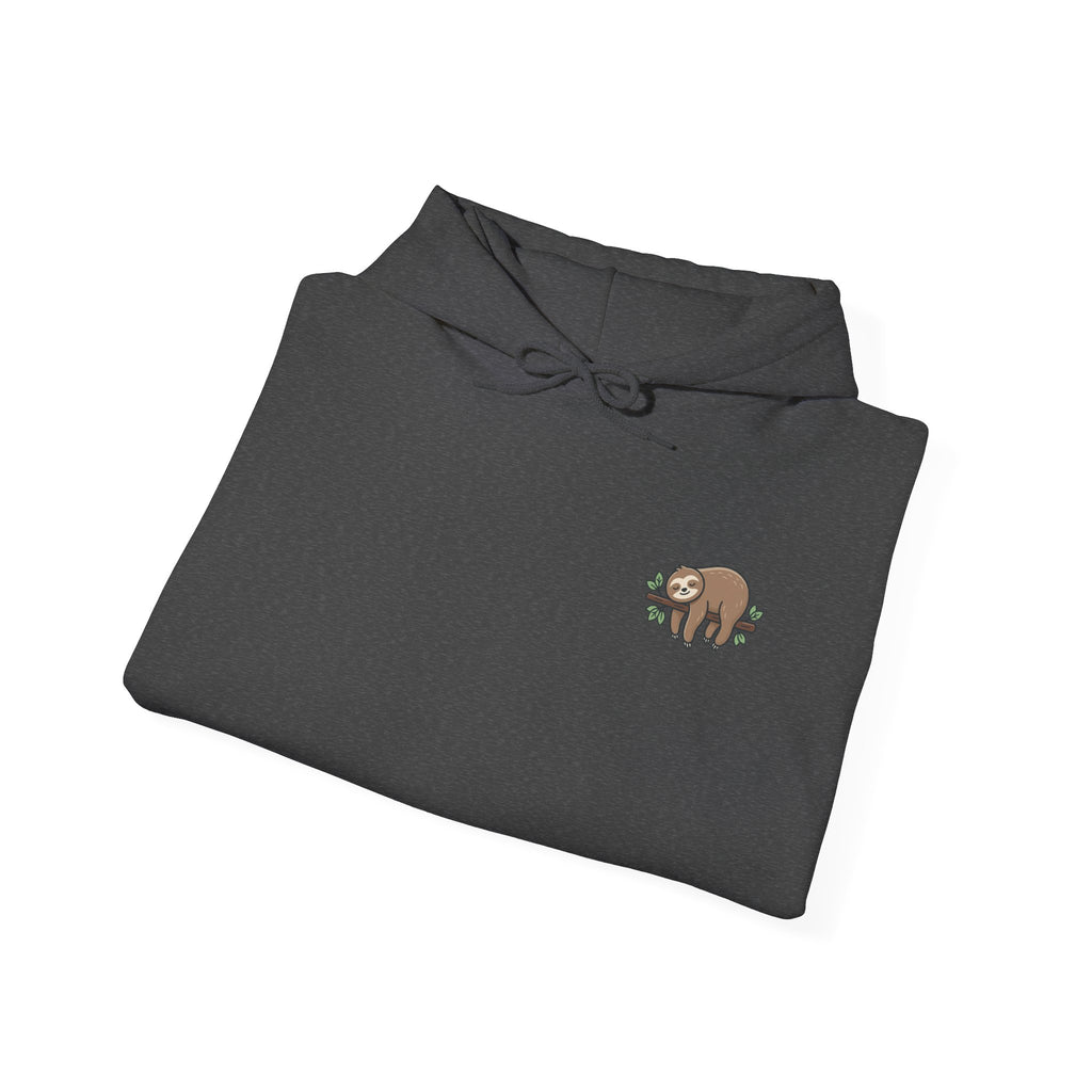 Hoodie — Small Embroidered Sloth Graphic Hooded Sweatshirt
