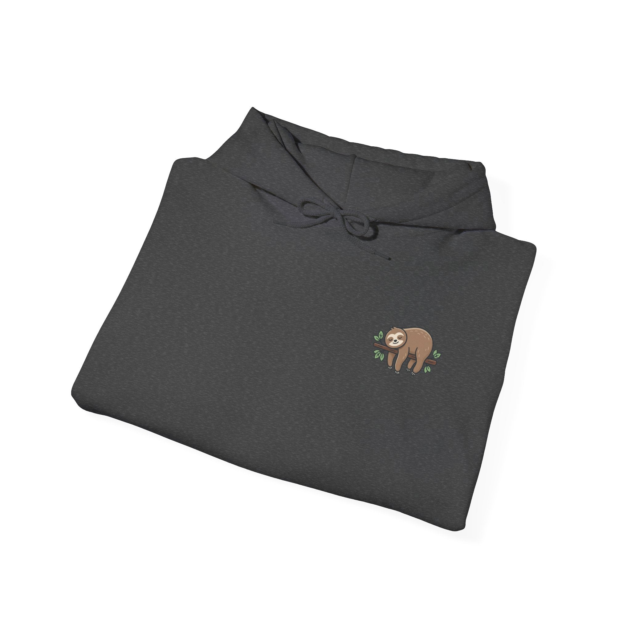 Hoodie — Small Embroidered Sloth Graphic Hooded Sweatshirt