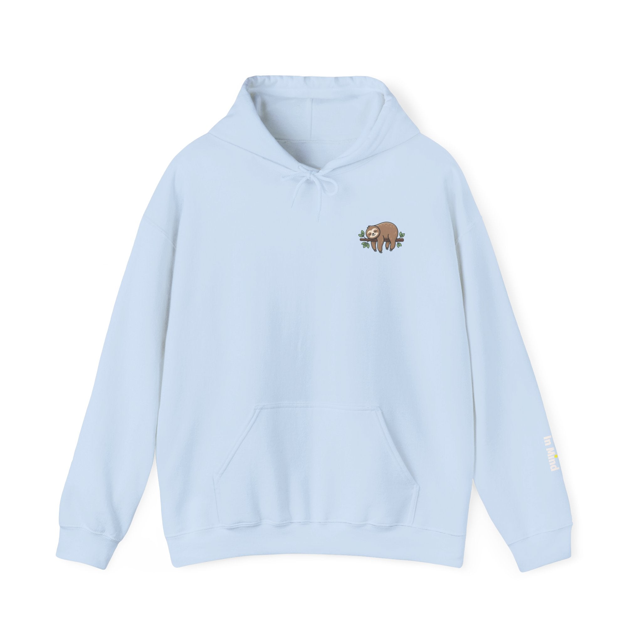 Hoodie — Small Embroidered Sloth Graphic Hooded Sweatshirt