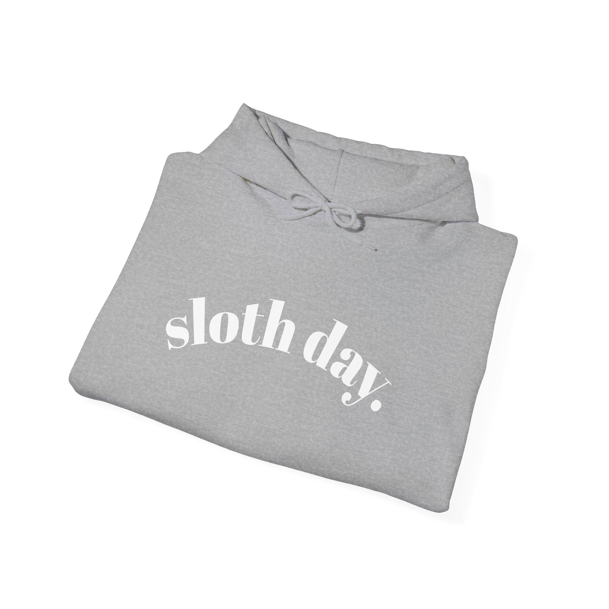 Sloth Day Hoodie — Minimal Sloth Day text hoodie