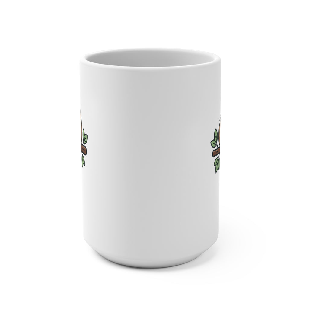 15oz Sloth Coffee Mug — Cute Lazy Sloth on Branch, Funny Animal Gift