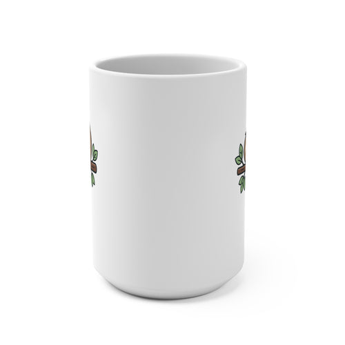 15oz Sloth Coffee Mug — Cute Lazy Sloth on Branch, Funny Animal Gift