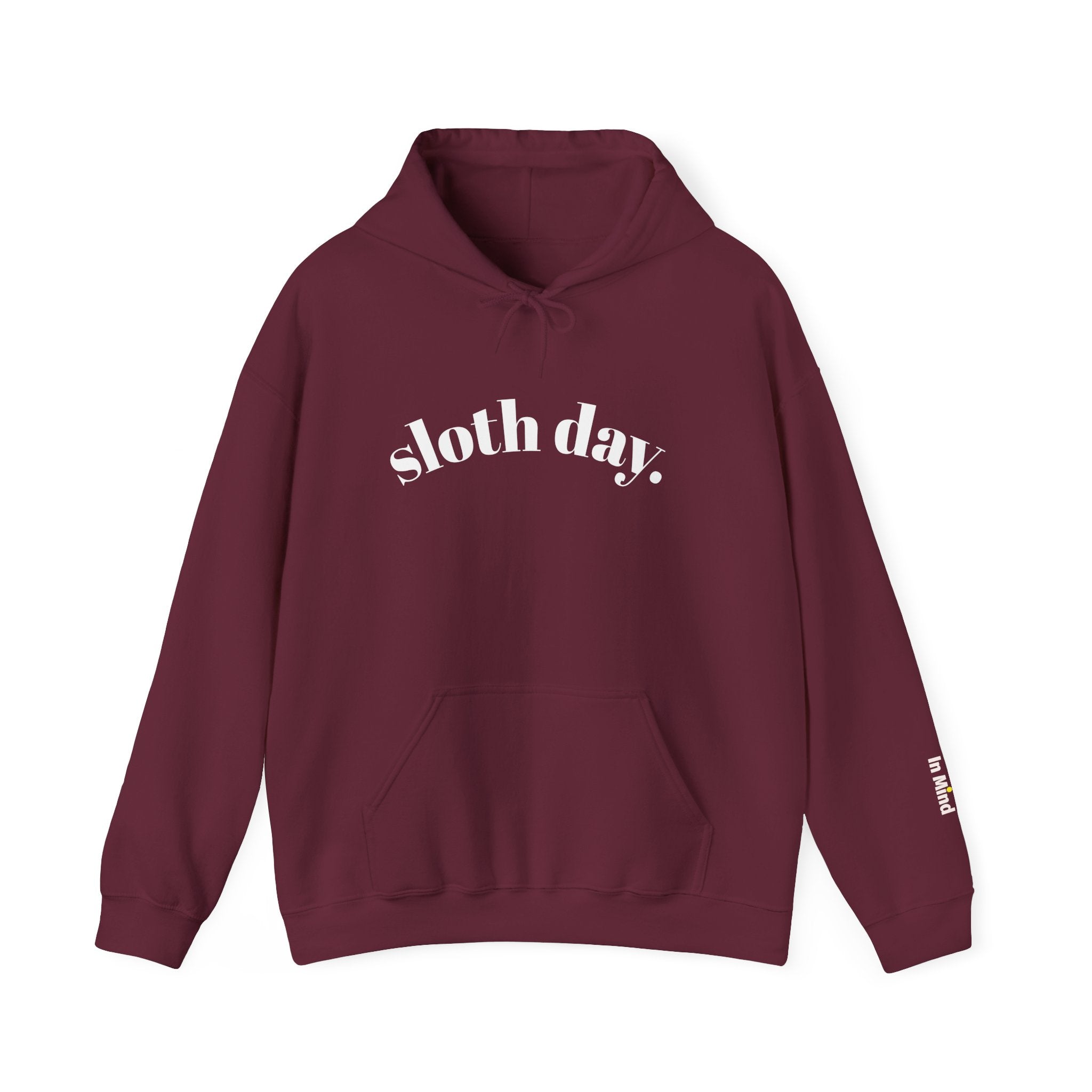 Sloth Day Hoodie — Minimal Sloth Day text hoodie