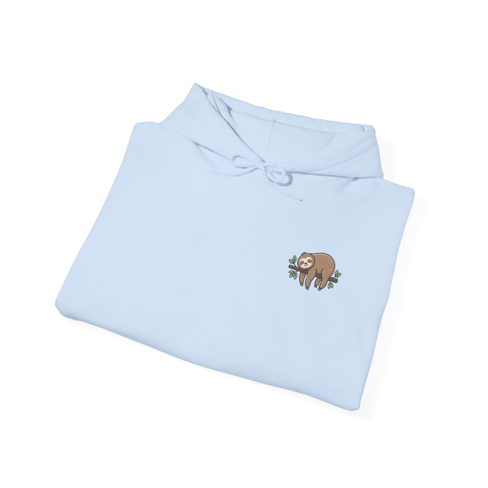 Hoodie — Small Embroidered Sloth Graphic Hooded Sweatshirt