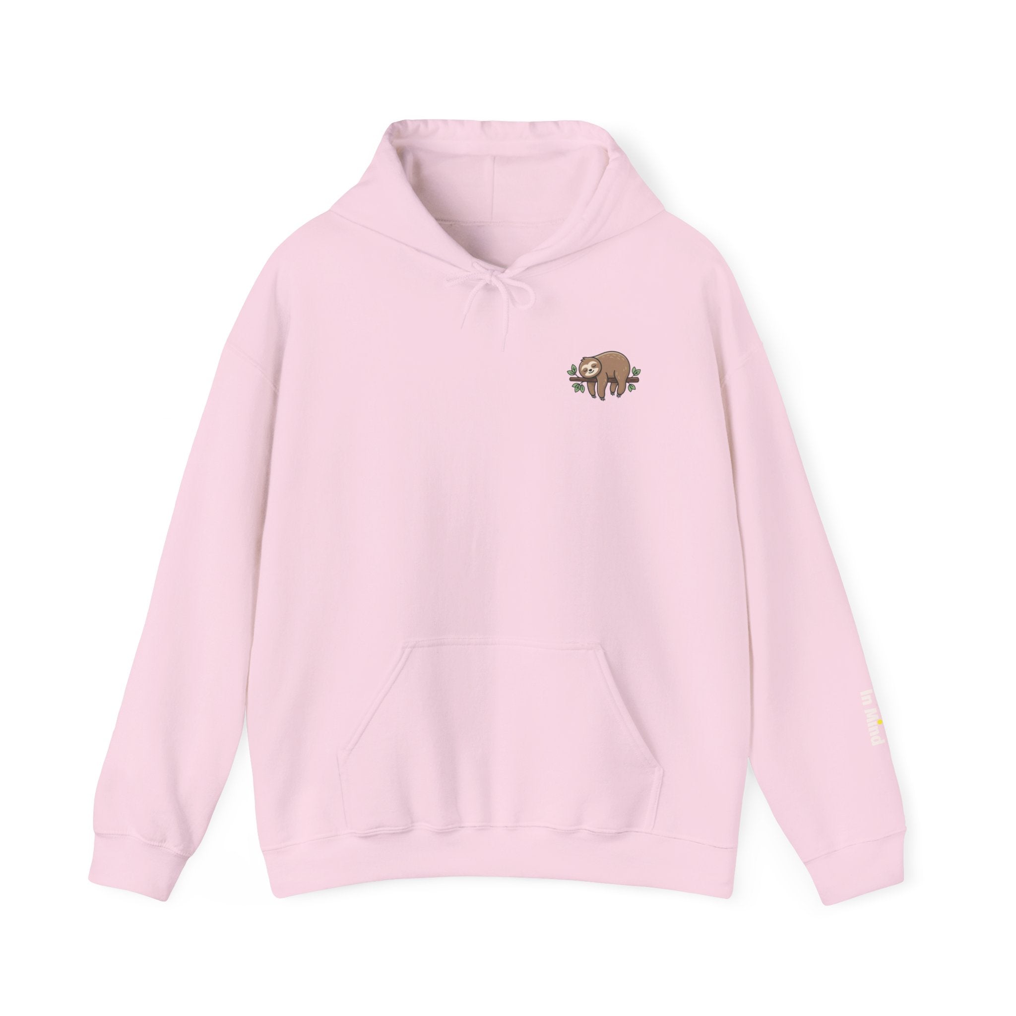 Hoodie — Small Embroidered Sloth Graphic Hooded Sweatshirt